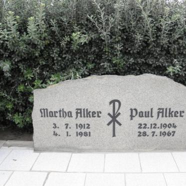 ALKER Paul 1904-1967 &amp; Martha 1912-1981