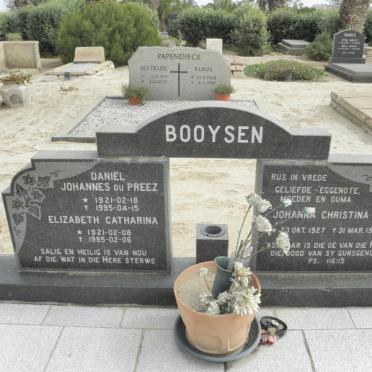 BOOYSEN Daniel Johannes du Preez 1921-1995 &amp; Elizabeth Catharina 1921-1995 :: BOOYSEN Johanna Christina 1927-1987