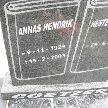 COETZER Annas Hendrik 1929-2003 &amp; Hester Johanna 1928-