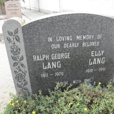 LANG Ralph George 1911-1979 &amp; Elly 1919-1991