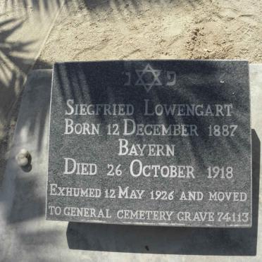 LOWENGART Siegfried 1887-1918