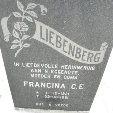 LIEBENBERG Francina C.E. 1921-1991