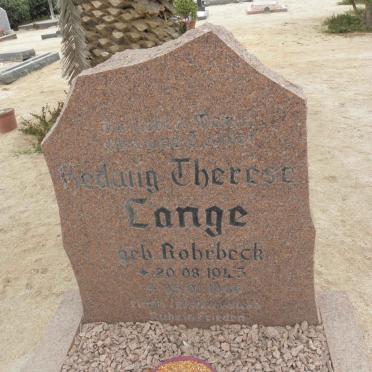 LANGE Hedwig Therese nee ROHRBECK 1943-1996