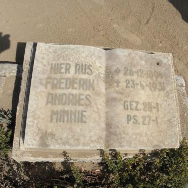 MINNIE Frederik Andries 1894-1931