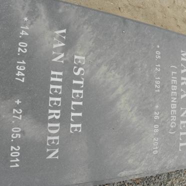 NELL Mara nee LIEBENBERG 1921-2010 :: van HEERDEN Estelle 1947-2011