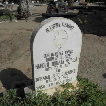 NEUBERT Harold Norman -1925 :: NEUBERT Norman Harold -1926