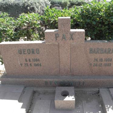 PAX Georg 1904-1966 &amp; Barbara 1903-1993