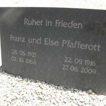 PFAFFEROTT Franz 1921-1984 &amp; Else 1916-2009