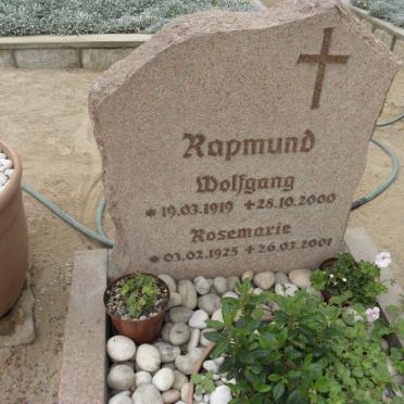 RAPMUND Wolfgang 1919-2000 &amp; Rosemarie 1925-2001