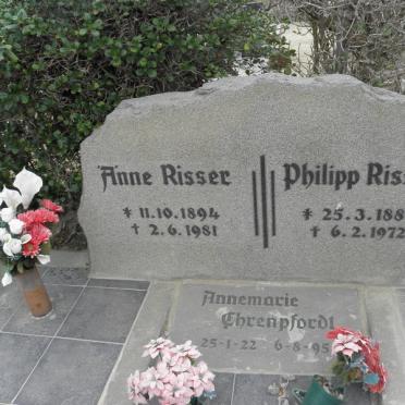 RISSER  Philipp 1889-1972 &amp; Anne 1894-1981 :: EHRENPFORDT Annemarie 1922-1995