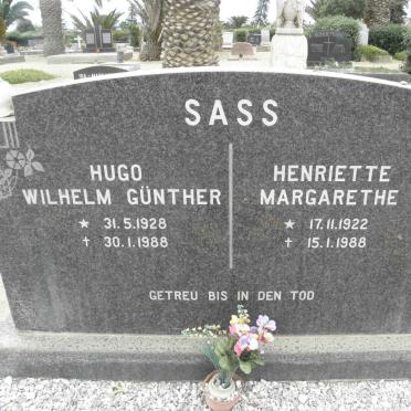 SASS Hugo Wilhelm Günther 1928-1988 &amp; Henriette Margarethe 1922-1988