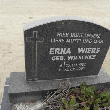 WIERS Erna nee WILSCHKE 1922-2002