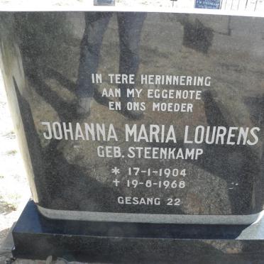 LOURENS Johanna Maria nee STEENKAMP 1904-1968