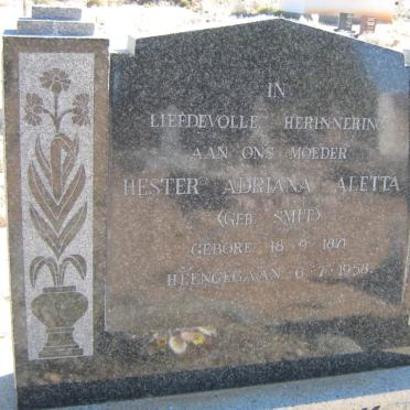 NIEKERK Hester Adriana Aletta, van nee SMIT 1871-1958