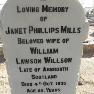 WILLSON Janet Phillips nee MILLS -1935