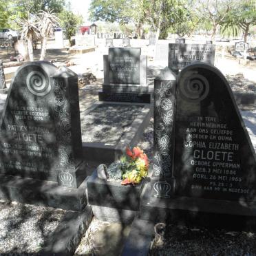 CLOETE Patrick Hendrik 1886-1961 &amp; Sophia Elizabeth OPPERMAN 1884-1965