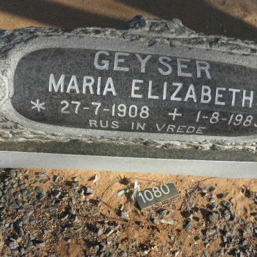 GEYSER Maria Elizabeth 1908-1983
