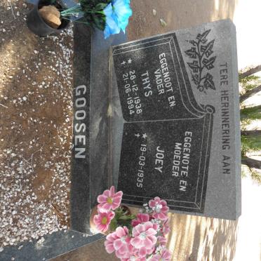 GOOSEN Thys 1938-1994 &amp; Joey 1935-