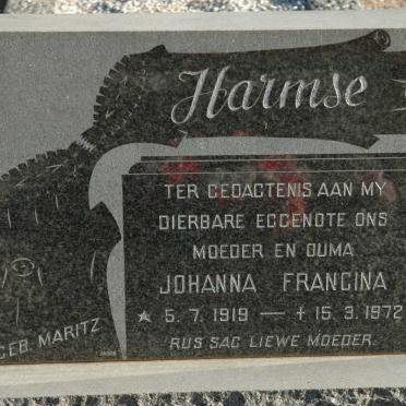 HARMSE Johanna Francina nee MARITZ 1919-1972