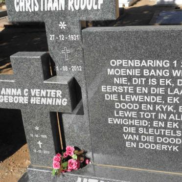 HENNING Christiaan Rudolf 1931-2012 :: VENTER Anna C. nee HENNING 1956-2012