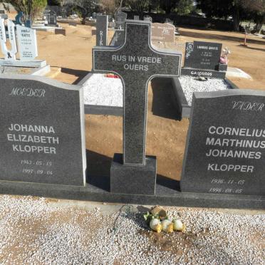 KLOPPER Cornelius Marthinus Johannes 1936-1998 &amp; Johanna Elizabeth 1943-1997