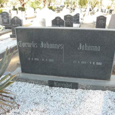 KORRUBEL Cornelius Johannes 1905-1969 &amp; Johanna 1904-1988