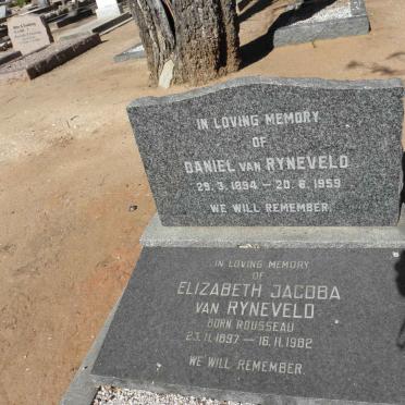 RYNEVELD Daniel, van 1894-1959 &amp; Elizabeth Jacoba ROUSSEAU 1897-1982