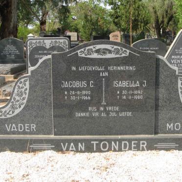 TONDER Jacobus C., van 1890-1966 &amp; Isabella J. 1892-1980