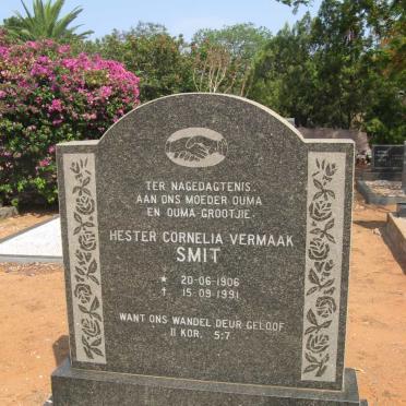 VERMAAK Hester Cornelia nee SMIT 1906-1991