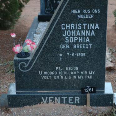 VENTER Christina Johanna Sophia nee BREEDT 1906-
