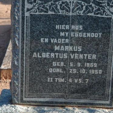 VENTER Markus Albertus 1869-1950