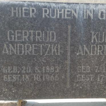 ANDRETZKI Kurt 1883-1961 &amp; Gertrud 1883-1966