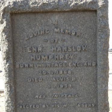 HUMPHREY Henry Hanslow 1868-1939