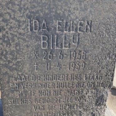 BILLY Ida Ellen 1958-1959