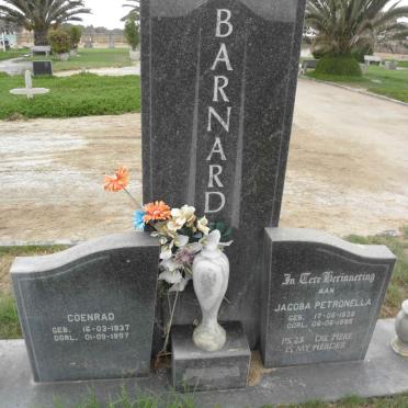 BARNARD Coenrad 1937-1997 &amp; Jacoba Petronella 1938-1995