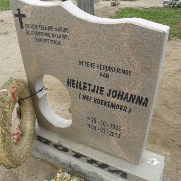 BOTHA Heiletjie Johanna nee KOEKEMOER 1933-2010