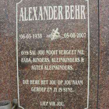 BEHR Alexander 1938-2007
