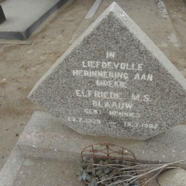 BLAAUW Eflriede M.S. nee HENNIES 1920-1962