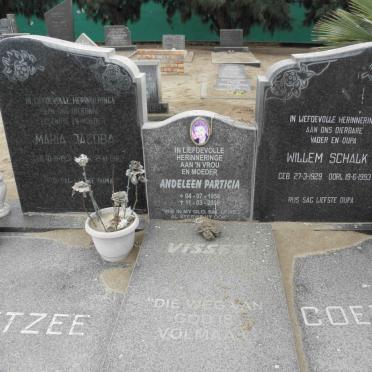 COETZEE Willem Schalk 1929-1993 &amp; Maria Jacoba -1986 :: VISSER Andeleen Patricia 1954-2006