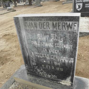 MERWE Nicolaas Gerhardus, van der 1914-1970