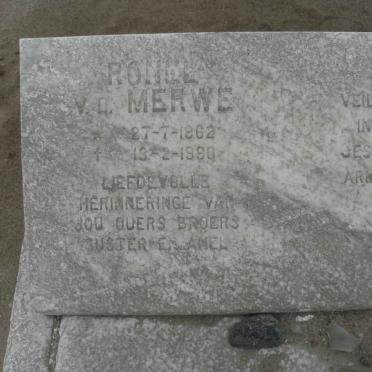 MERWE Ronel, v.d. 1962-1990