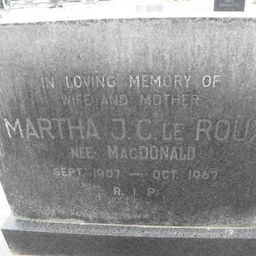 ROUX Martha J.C., le nee MACDONALD 1907-1967