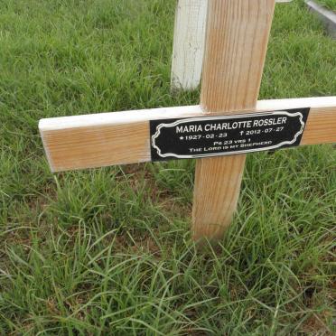 ROSSLER Maria Charlotte 1927-2012