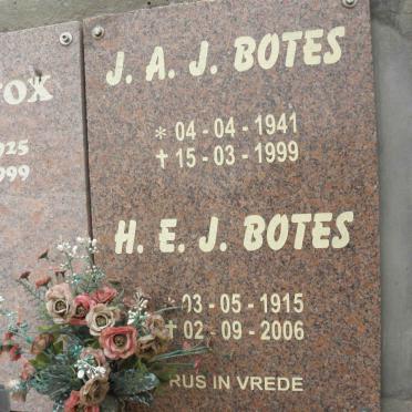 BOTES H.E.J. 1915-2006 :: BOTES J.A.J. 1941-1999