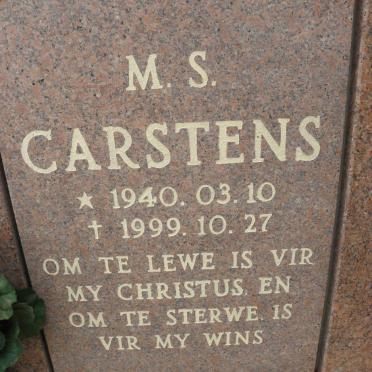 CARSTENS M.S. 1940-1999