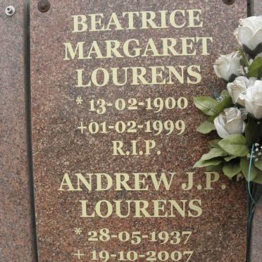 LOURENS Beatrice Margaret 1900-1999 :: LOURENS Andrew J.P. 1937-2007