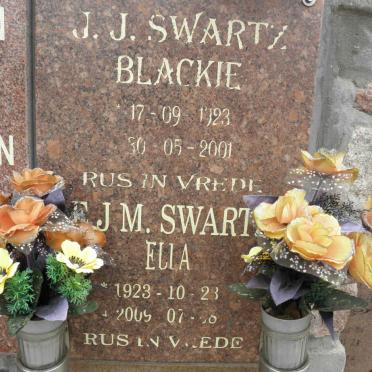 SWARTZ J.J. 1923-2001 &amp; E.J.M. 1923-2009