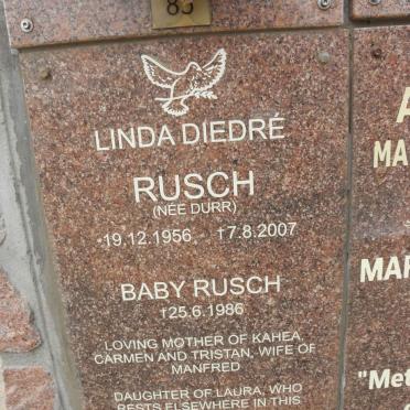 RUSCH Linda Diedre nee DURR 1956-2007 :: RUSCH Baby -1986