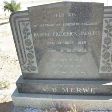 MERWE Barend Frederick Jacobus, v.d. 1898-1963