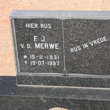 MERWE F.J., v.d. 1931-1987